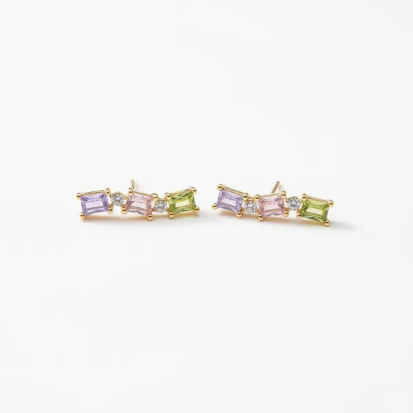 Multicolor_Baguette_Cz_Earrings_For_Women